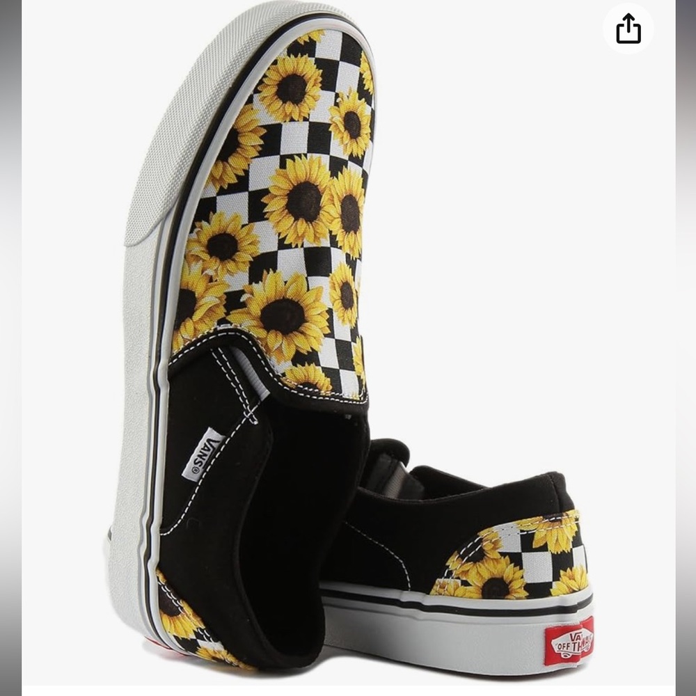 Vans Women's WM Asher Sneaker, Sunflower Checker Multi White, 10